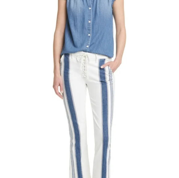 Le Crop Mini Boot Baja Stripe Jean's Size 25 New - Picture 2 of 13